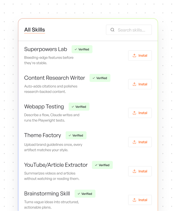 Verified Skills Store